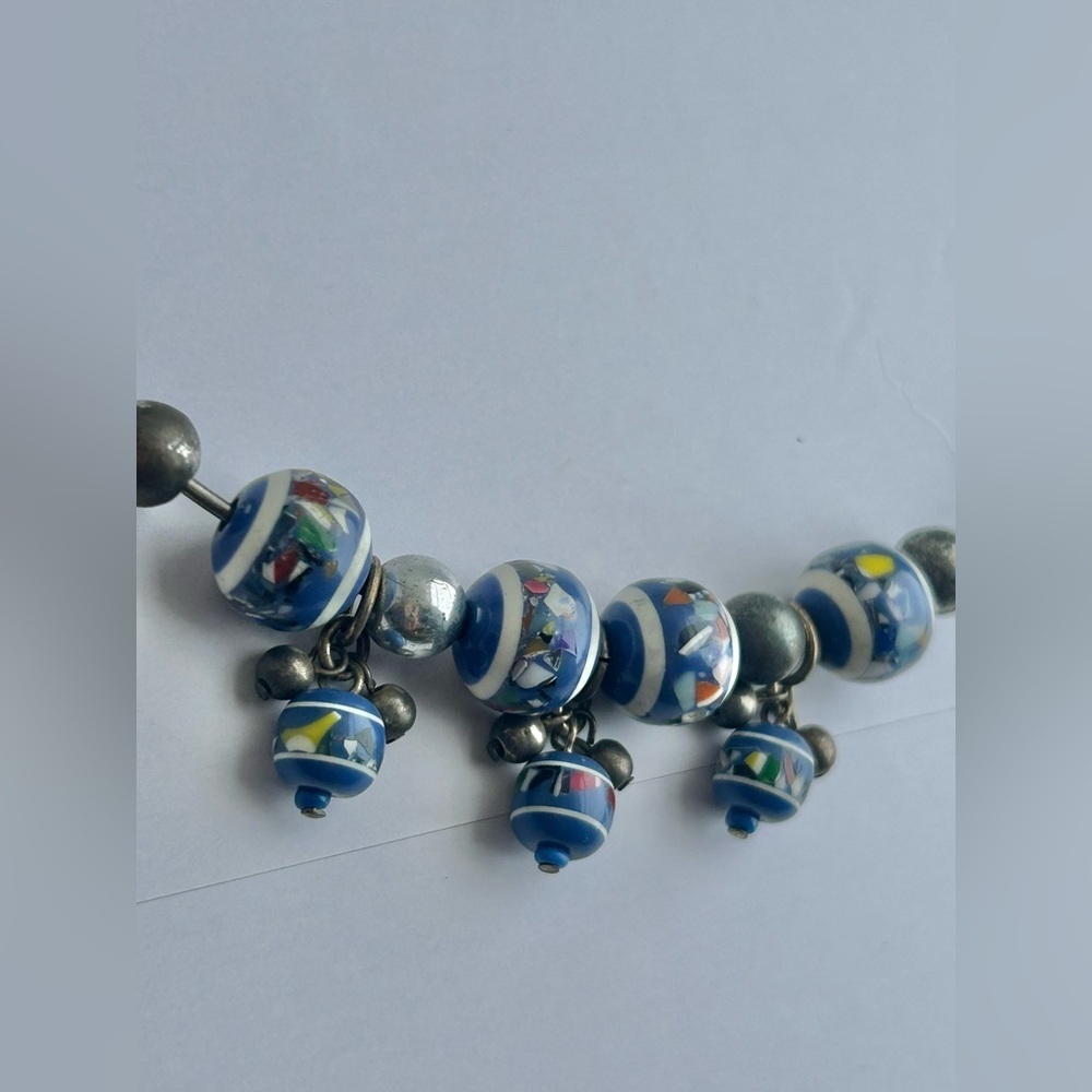 Vintage Millefiori Bead Choker Necklace Murano Style Vintage Necklace - Picture 7 of 13